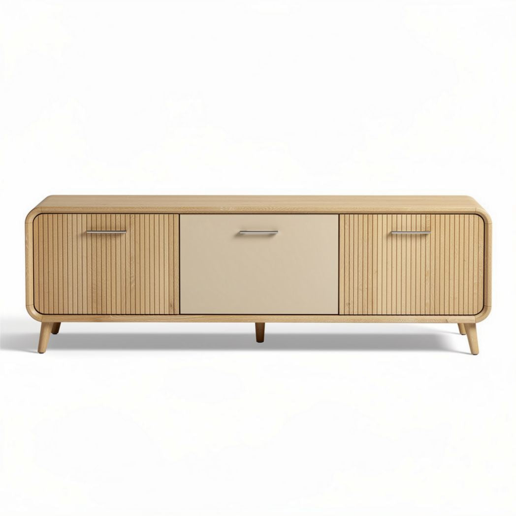 Meuble de télévision en bois de bambou 150 x 40 x 50 cm couleur naturelle