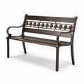 Banc de jardin en métal fusionné avec motifs floraux dimensions 120 x 60 x 85cm