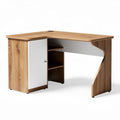 Bureau d'angle en bois clair avec rangement dimensions 150 x 90 x 75cm
