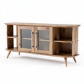 Meuble tv en bois avec vitres et étagères dimensions 150 x 40 x 60cm