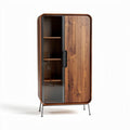 Buffet en bois de chêne avec porte vitrée dimensions 80 x 40 x 130cm
