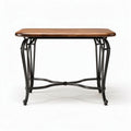 Table en bois avec pieds en métal noir 80 x 50 x 75cm pour intérieur