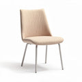 Chaise en tissu beige avec design à côtes dimensions 45 x 50 x 85cm
