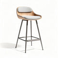 Tabouret de bar en bois et tissu gris hauteur 110cm design contemporain