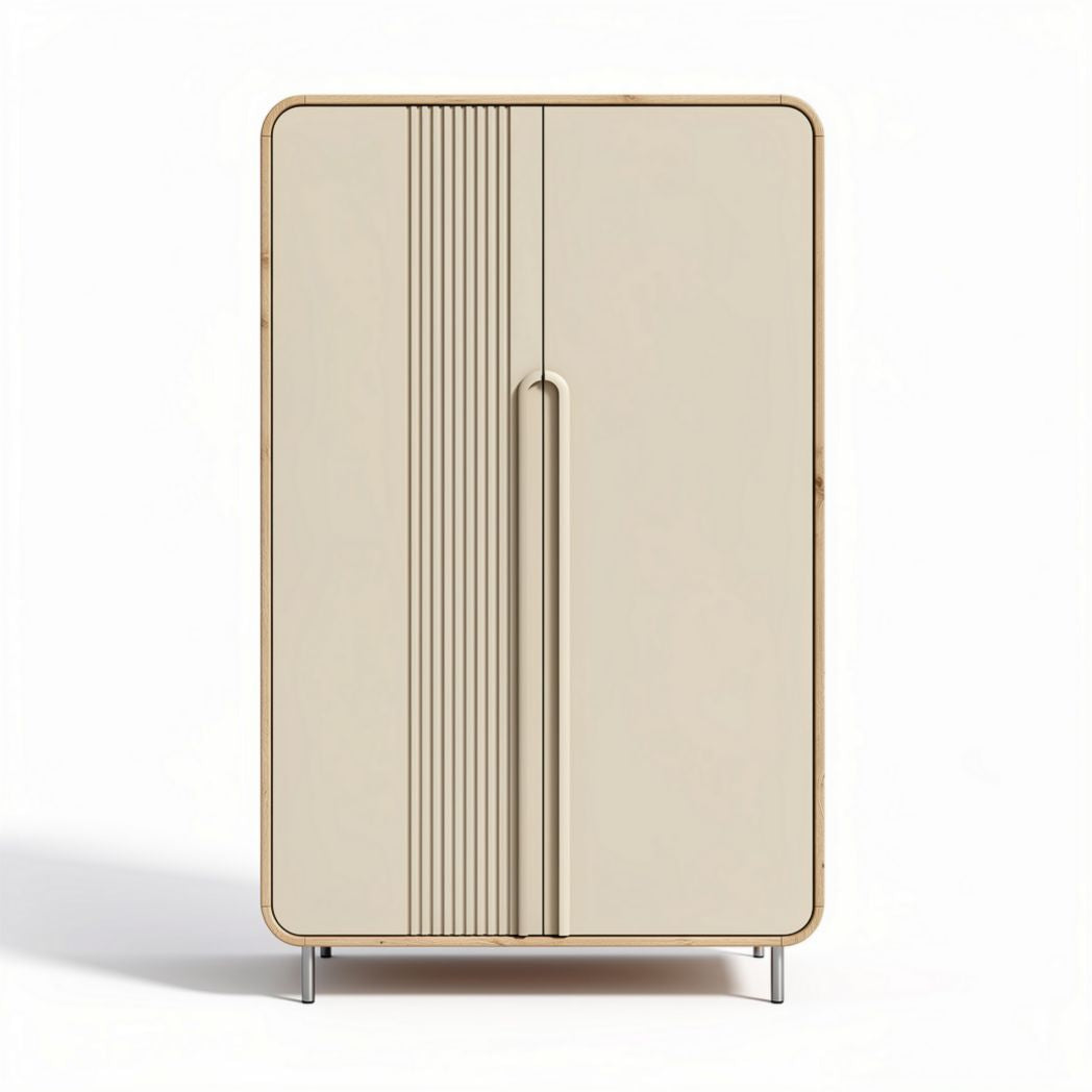 Armoire en métal beige avec poignée en relief dimensions 80 x 40 x 150cm
