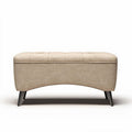 Banc de rangement en tissu beige 85 x 40 x 40 cm avec pieds en métal